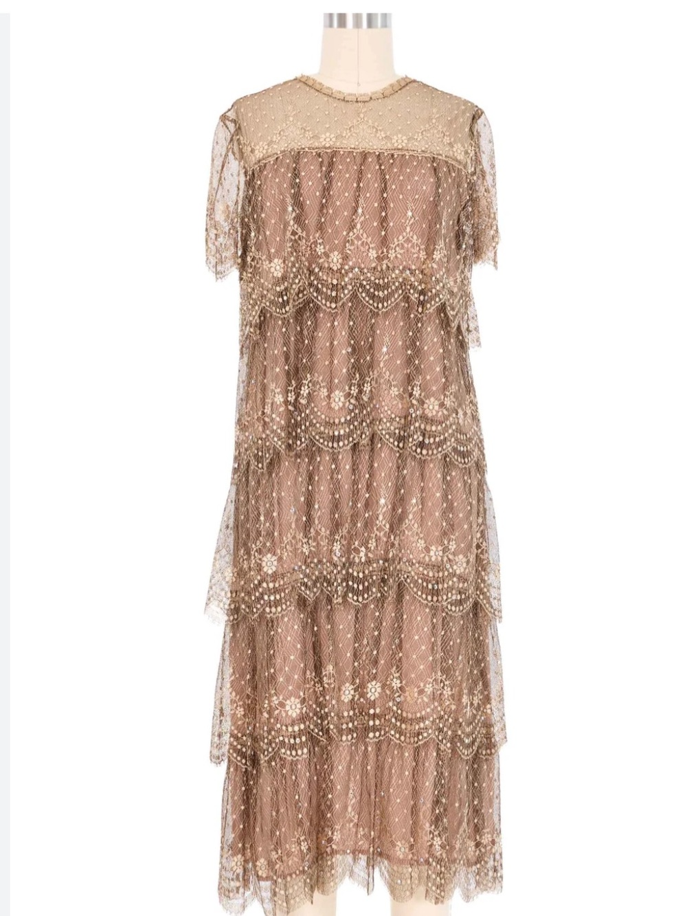 RINA DI MONTELLA TIERED LACE DRESS Sz: 4